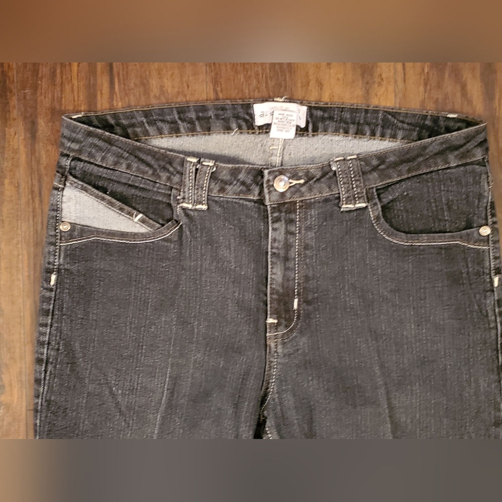 Ry Aizerse Jeans Sz 16 Womens Bootcut 2 Toned Dark Wash Crystal Embellished - Picture 5 of 9